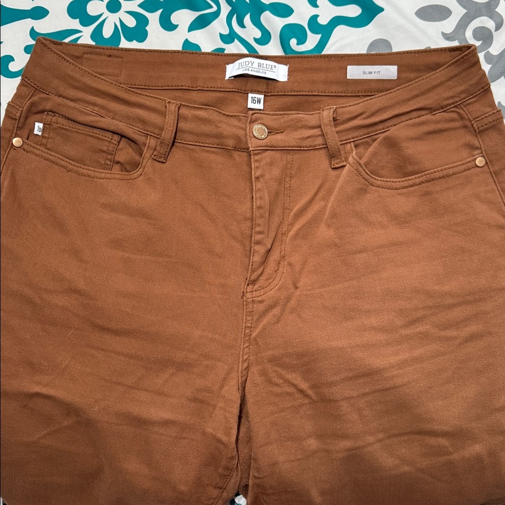 Judy Blue Cognac Brown Slim Fit Jeans